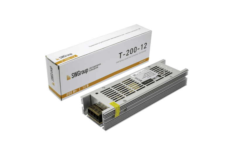 Блок питания тонкий SWGroup Т-200w-12v (узкий)